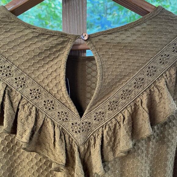 J. Crew Ruffle Front Long Sleeve Knit Top Size XXS. NEW - Picture 6 of 10